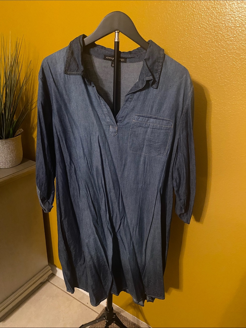 Lightweight Indigo Denim Shirt Dress